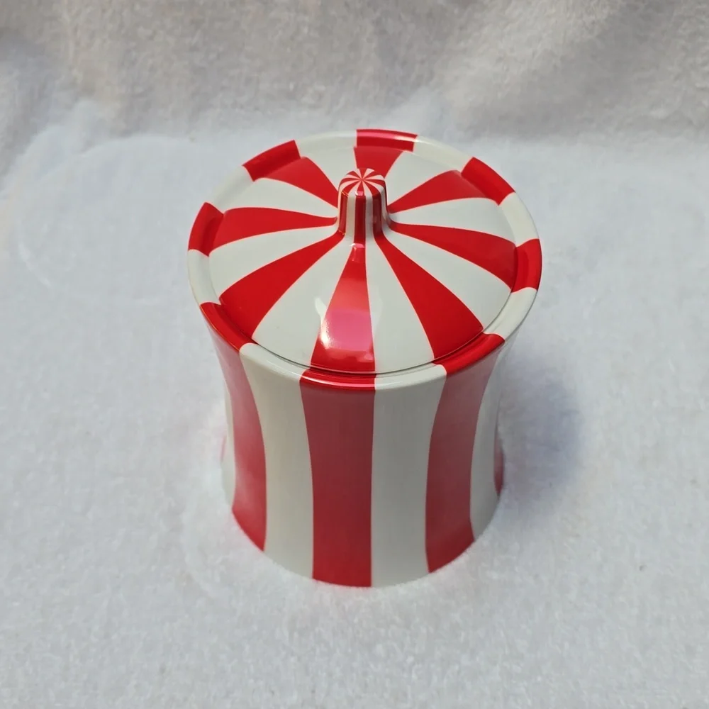 Jonathan Adler Red and White Striped Canister